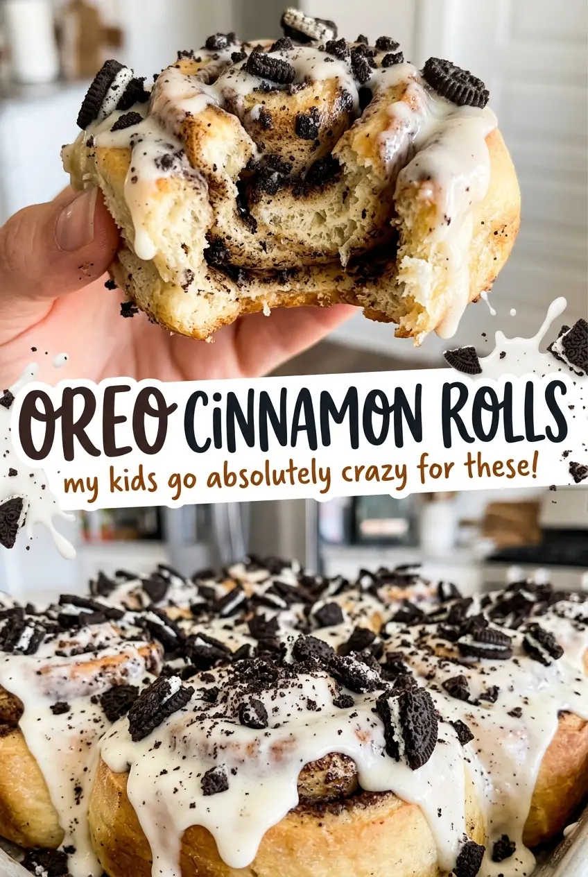Oreo Cinnamon Rolls gooey iced centers