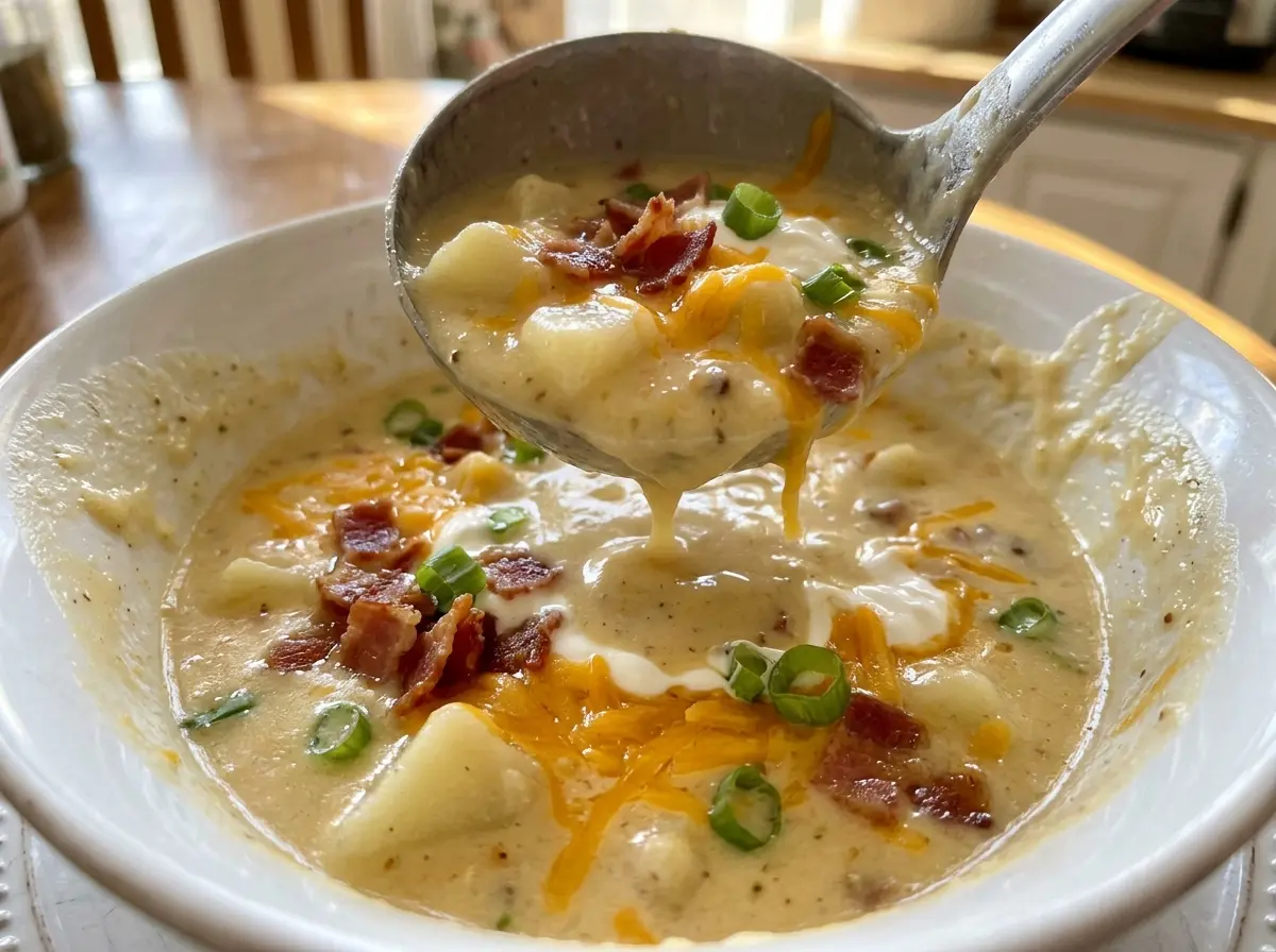 Paula Deen Loaded Baked Potato Soup creamy chunky