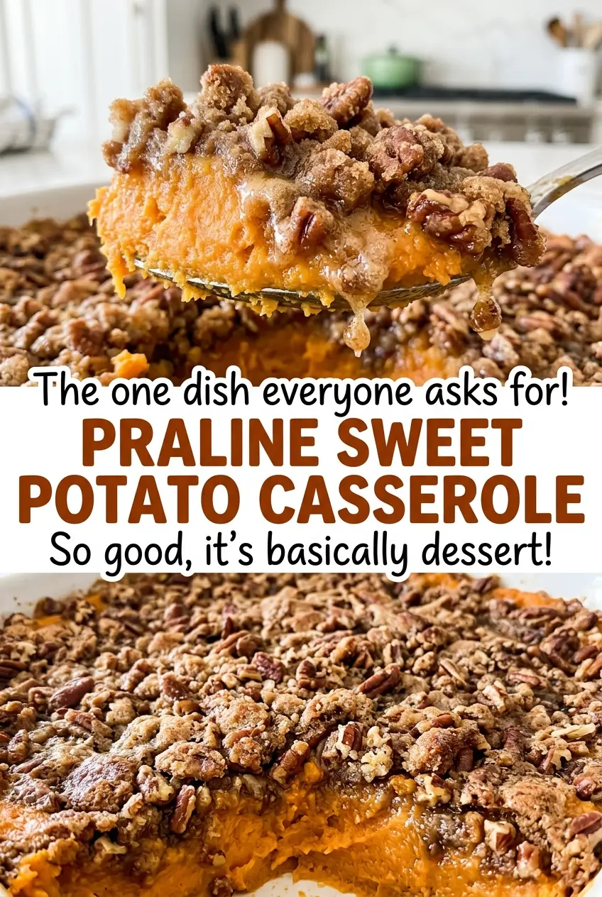 Praline Sweet Potato Casserole creamy sweet potato filling