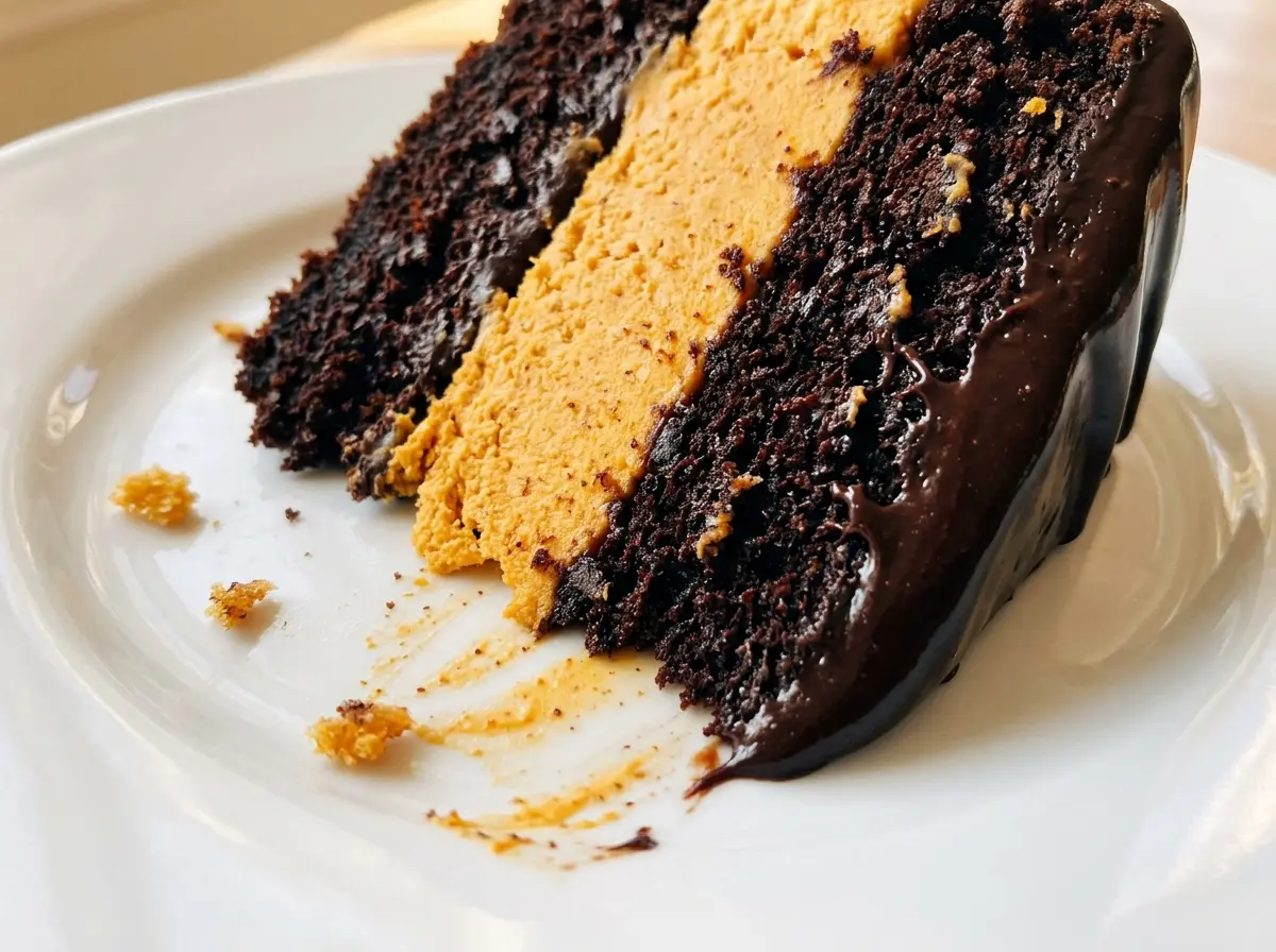 Pumpkin Chocolate Mousse Cake chilled layered slice