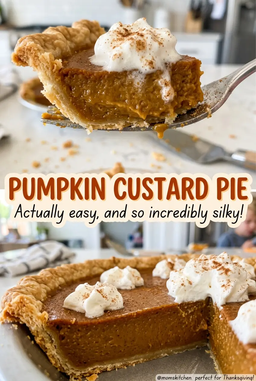 Pumpkin Custard Pie golden crimped crust