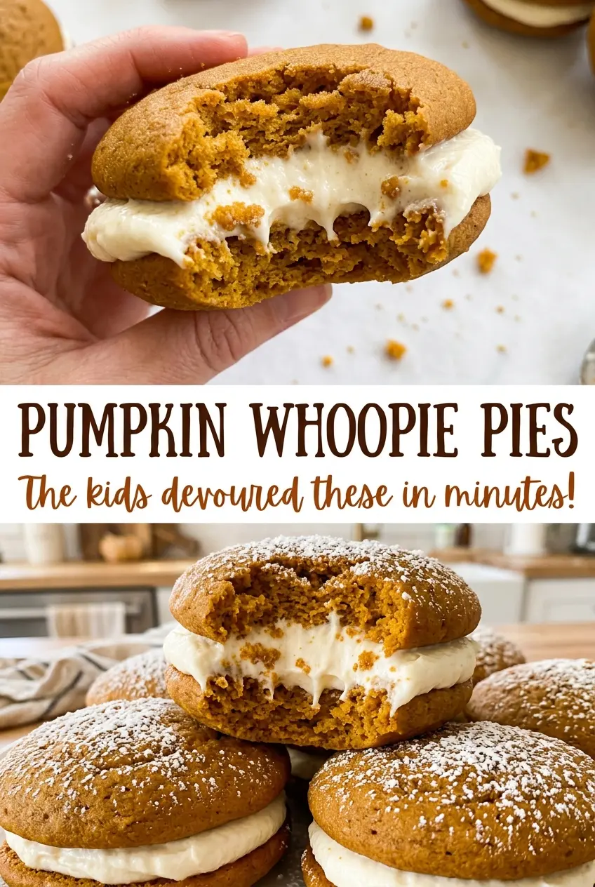 Pumpkin Whoopie Pies with creamy filling