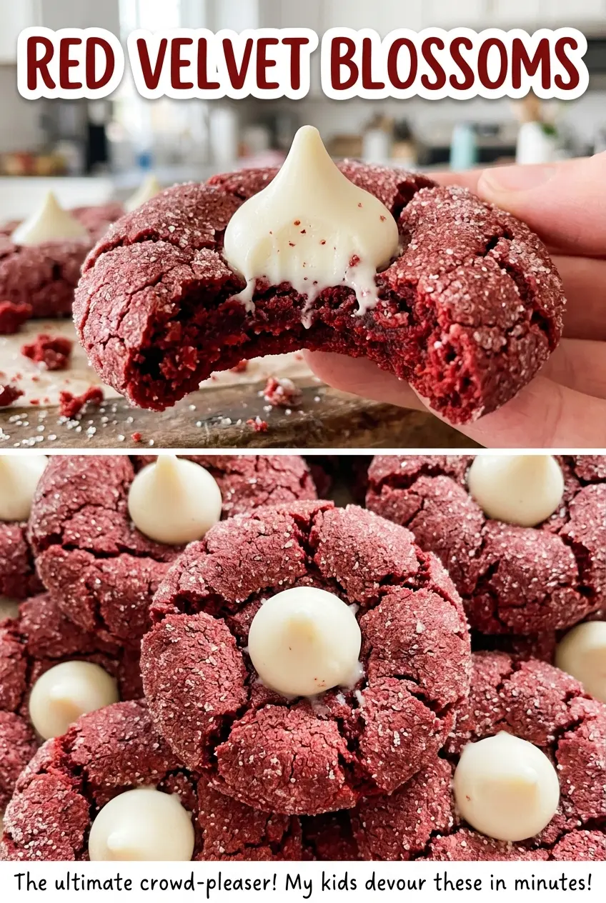 Red Velvet Blossoms soft red cocoa cookies