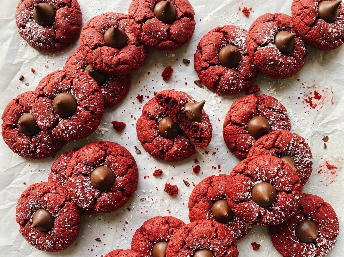 Red Velvet Blossoms red cocoa sugar cookies