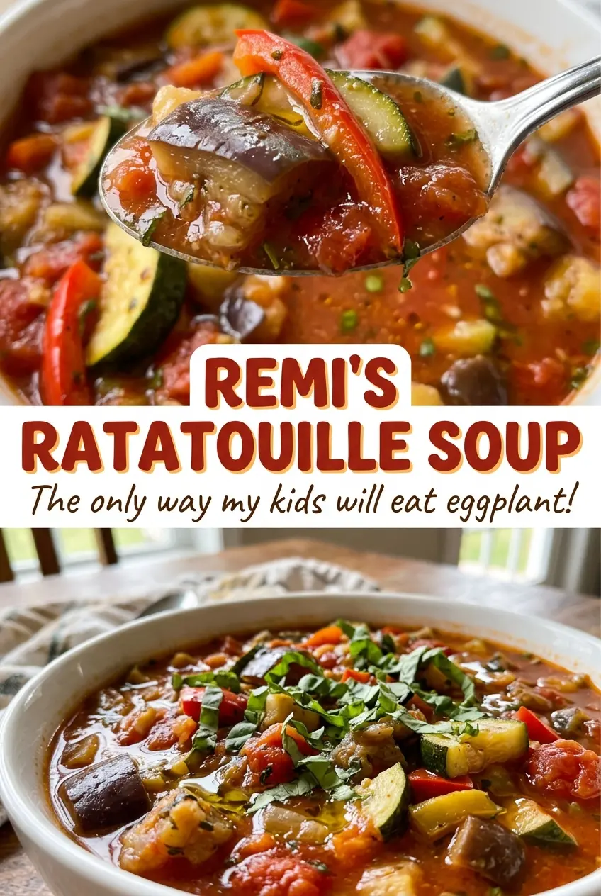 Remi's Ratatouille Soup rich tomato broth