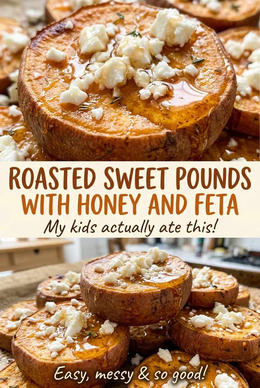 Roasted Sweet Potato Rounds with Honey and Feta, golden and tender