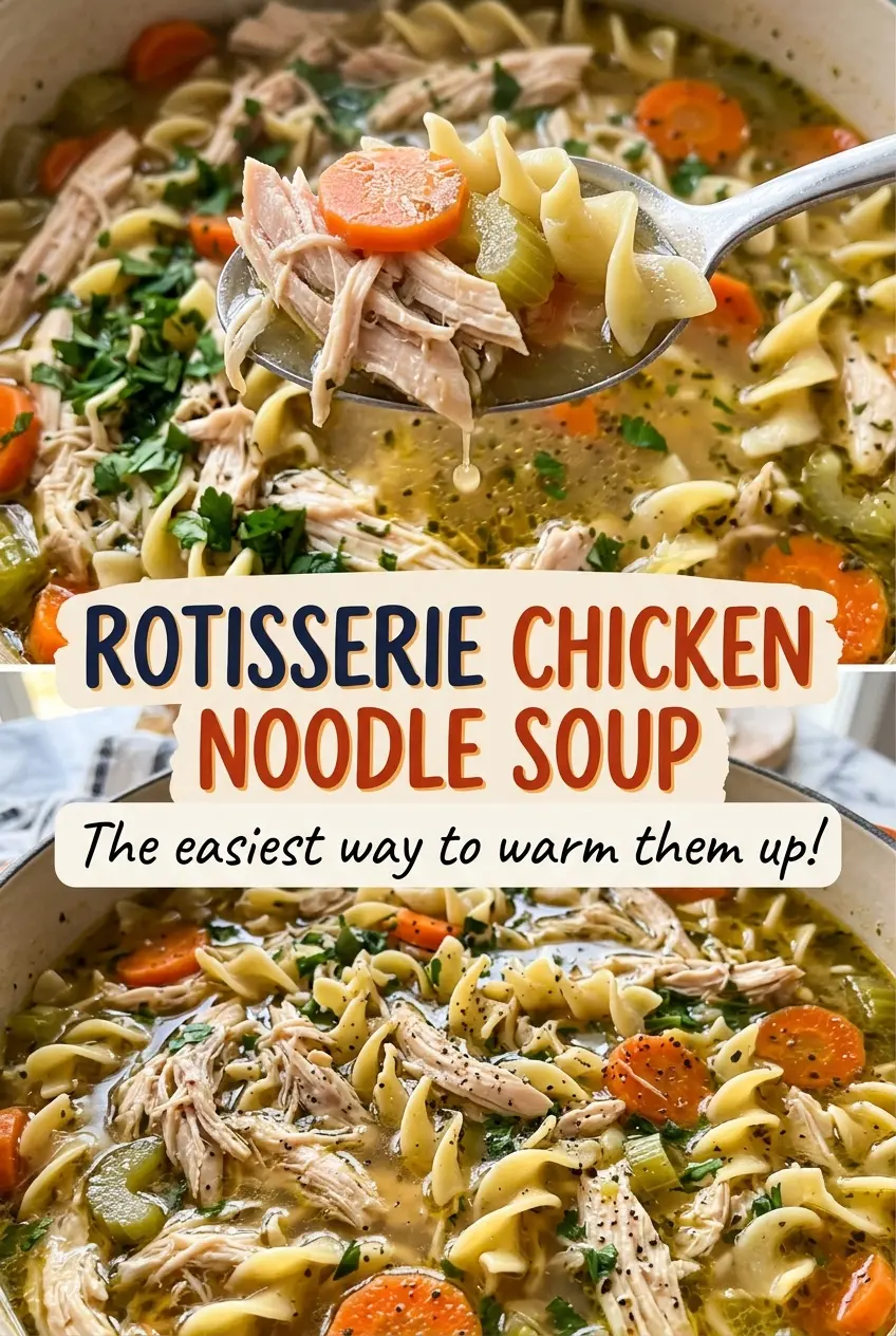 Rotisserie Chicken Noodle Soup tender noodles