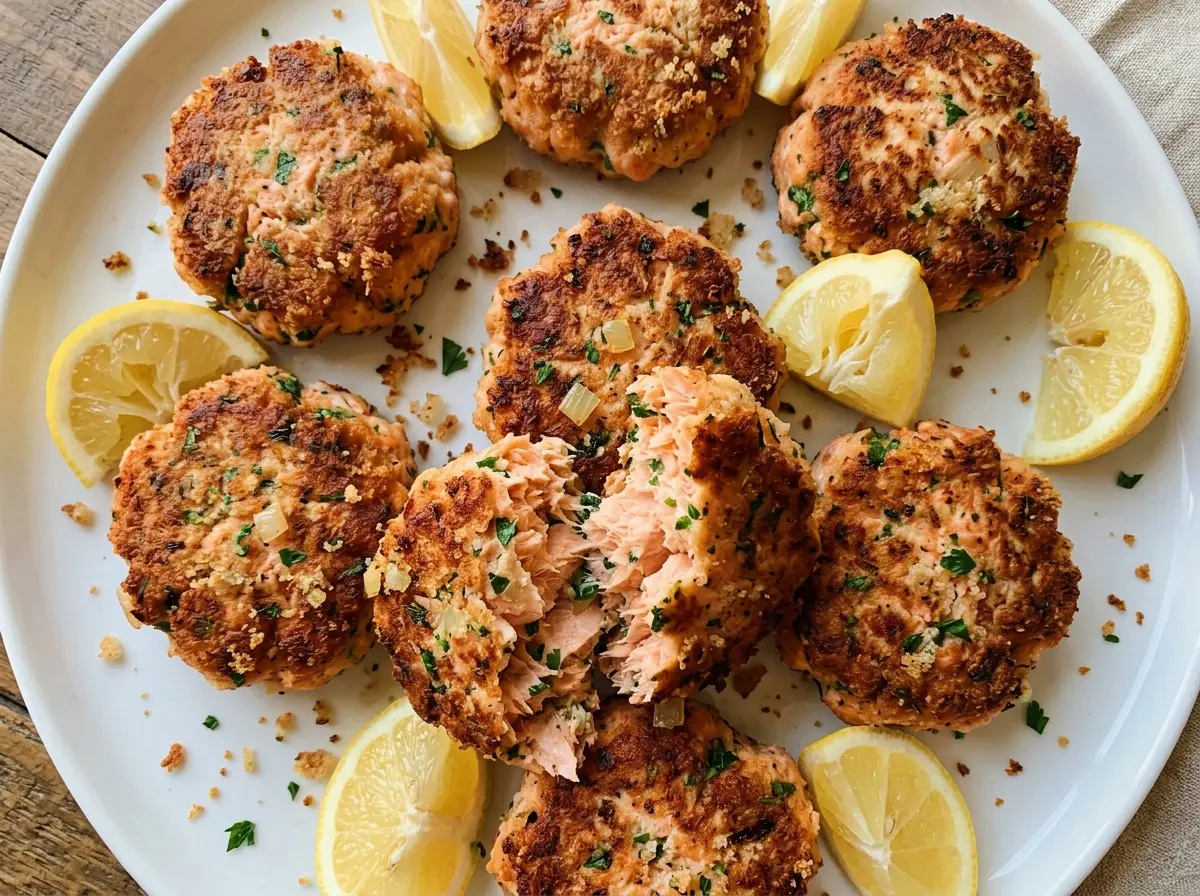 Salmon Cakes golden, crisp patties