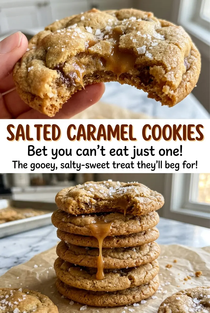 Salted Caramel Cookies chewy caramel pockets