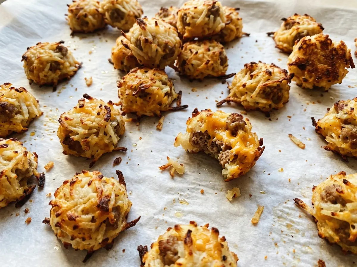 Sausage Hashbrown Bites golden cheesy centers