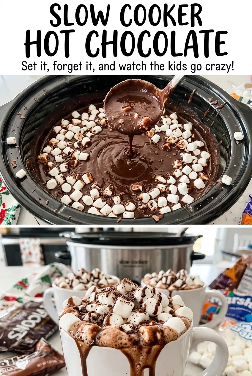 Slow Cooker Hot Chocolate rich and velvety
