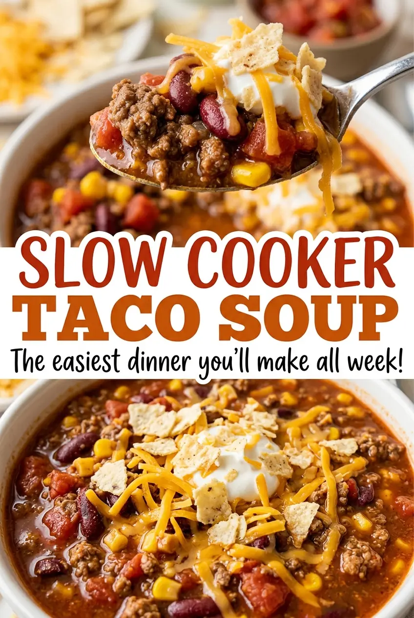 Slow Cooker Taco Soup colorful southwestern soup