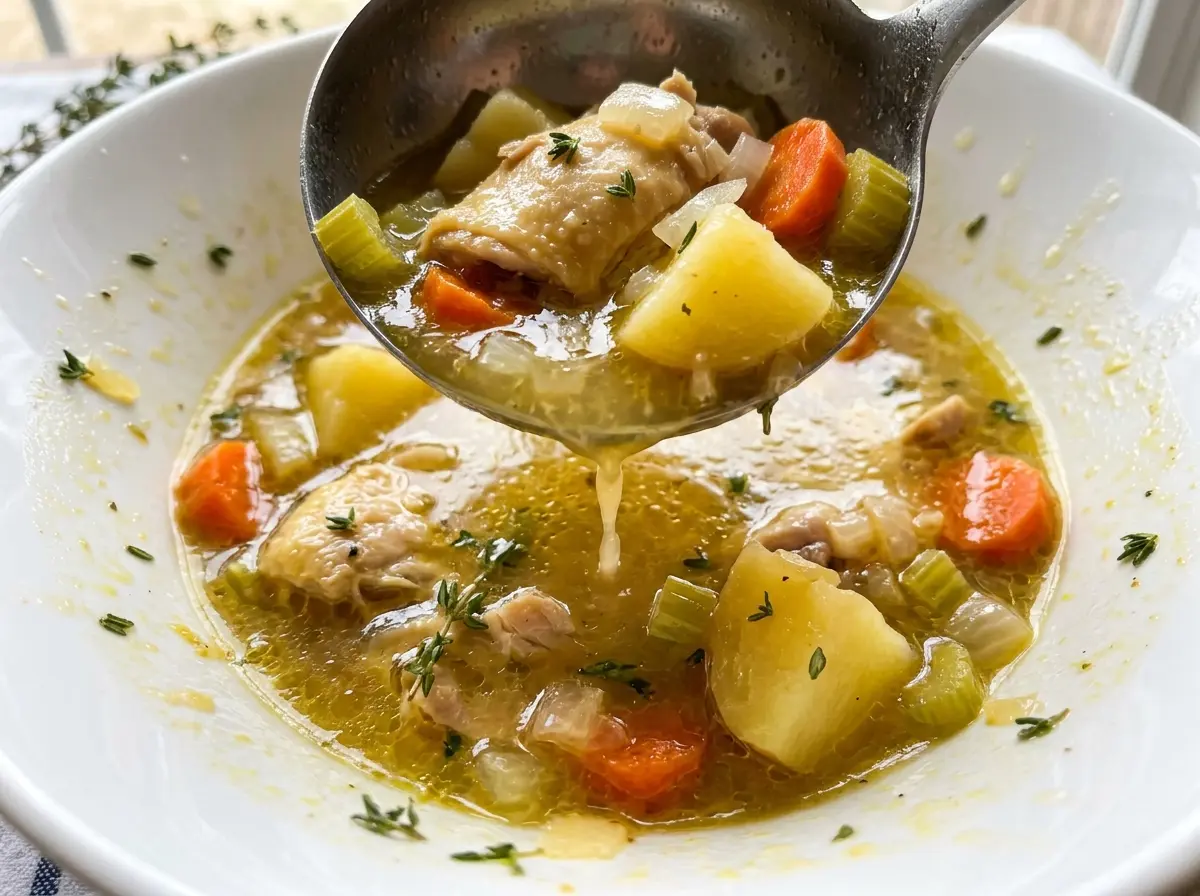 Slow Cooker White Wine Chicken Stew creamy tender