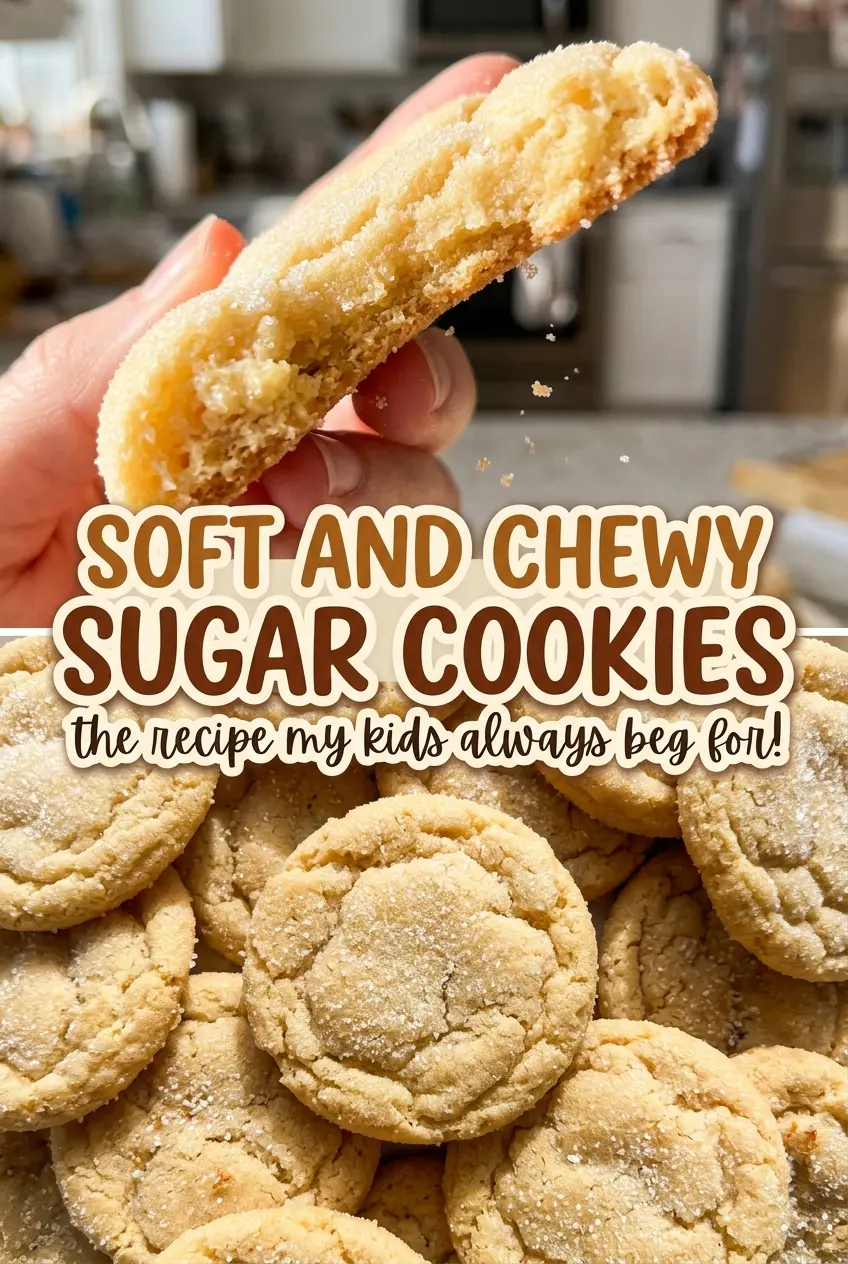 Soft and Chewy Sugar Cookies with soft centers