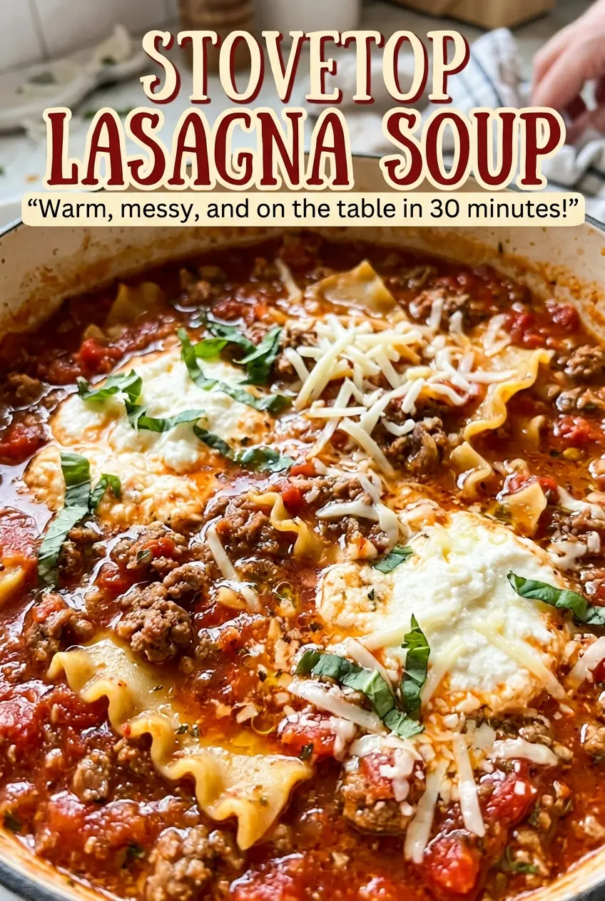 Stovetop lasagna soup creamy ricotta finish