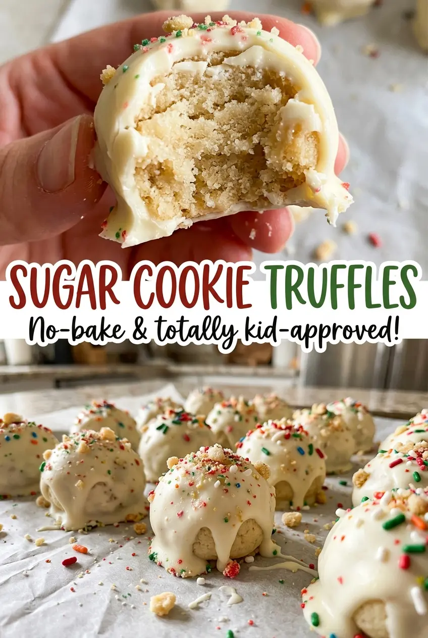 Sugar Cookie Truffles with smooth white chocolate coating