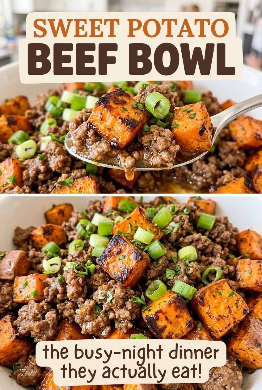 Sweet Potato Beef Bowl, colorful and hearty