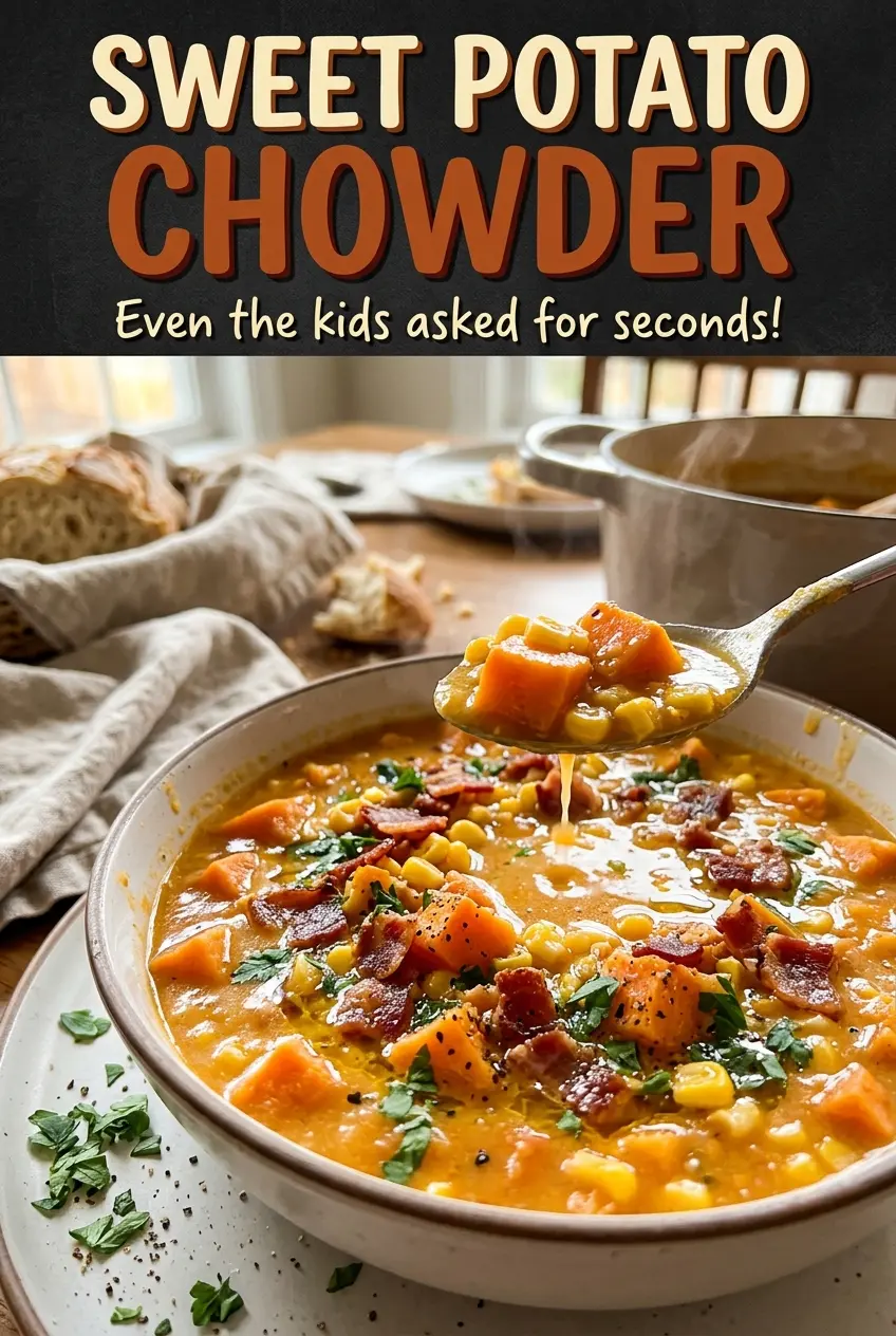 Sweet Potato Chowder creamy, chunky, golden