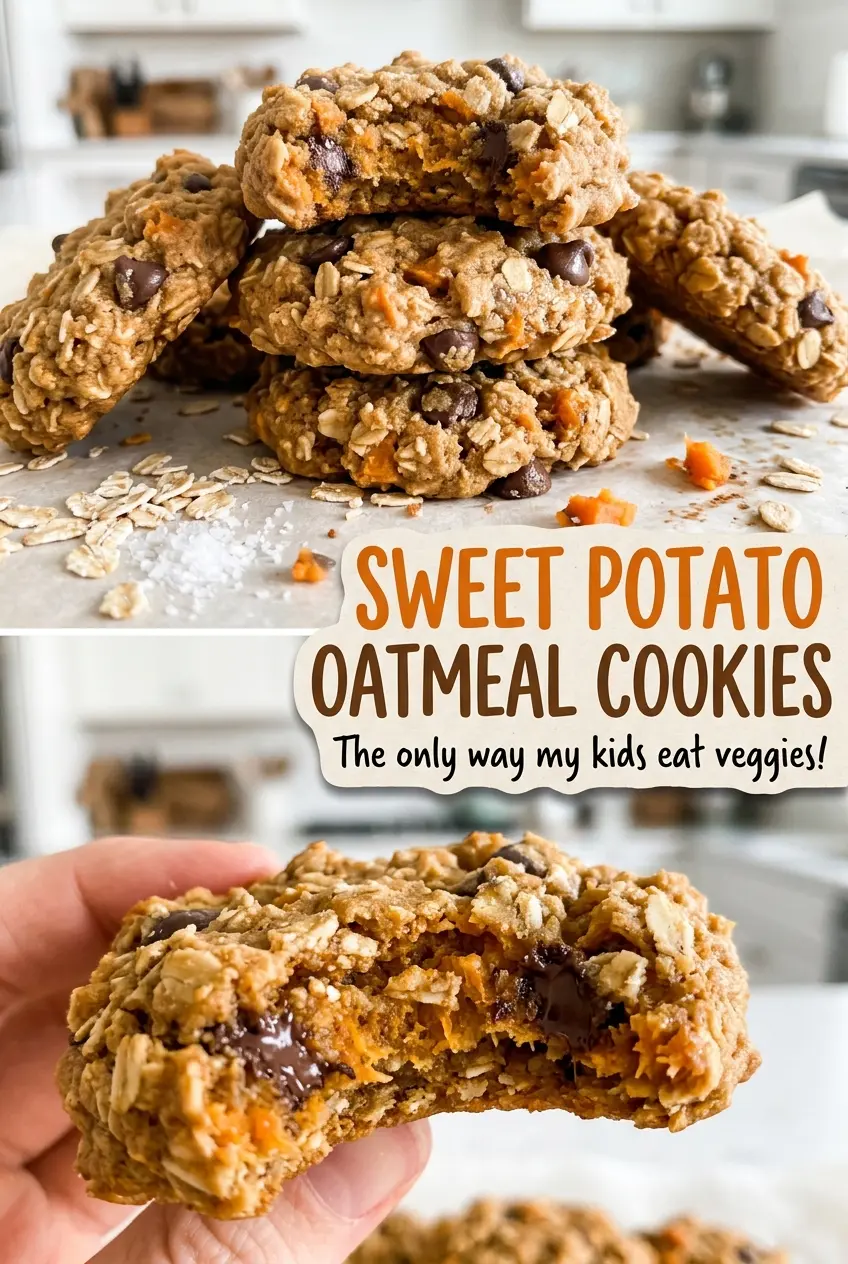 Sweet Potato Oatmeal Cookies soft chewy oat centers