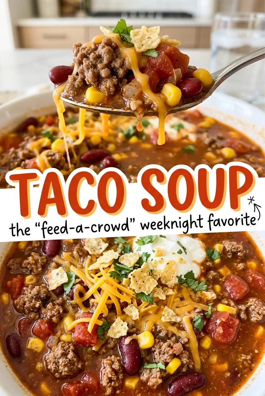 Taco soup colorful hearty bean-filled
