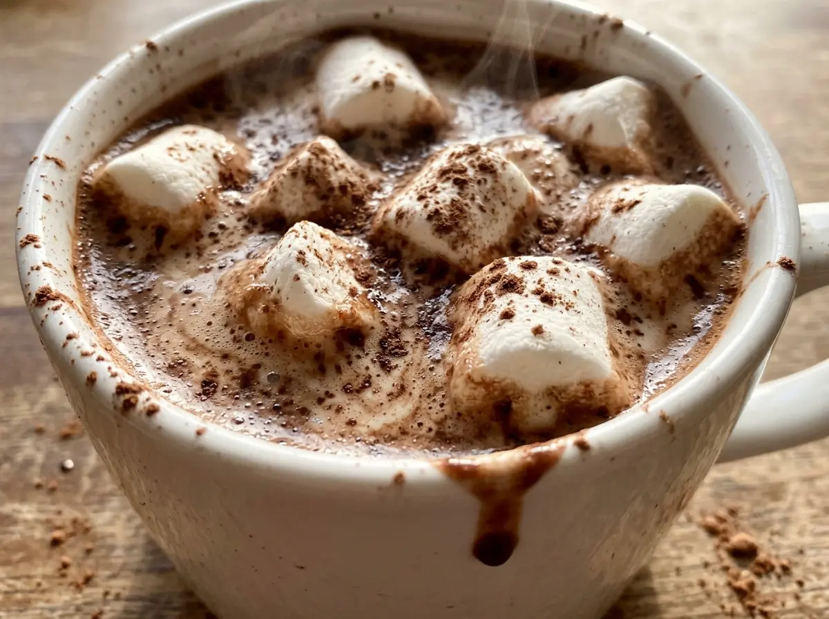 Vegan Hot Chocolate, rich and steaming in a mug