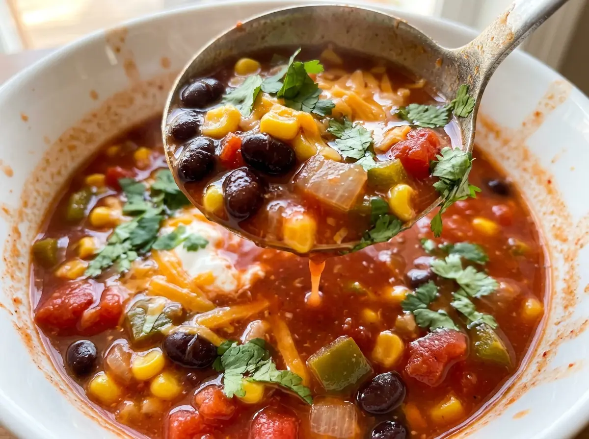 Vegetarian Taco Soup hearty colorful bowls