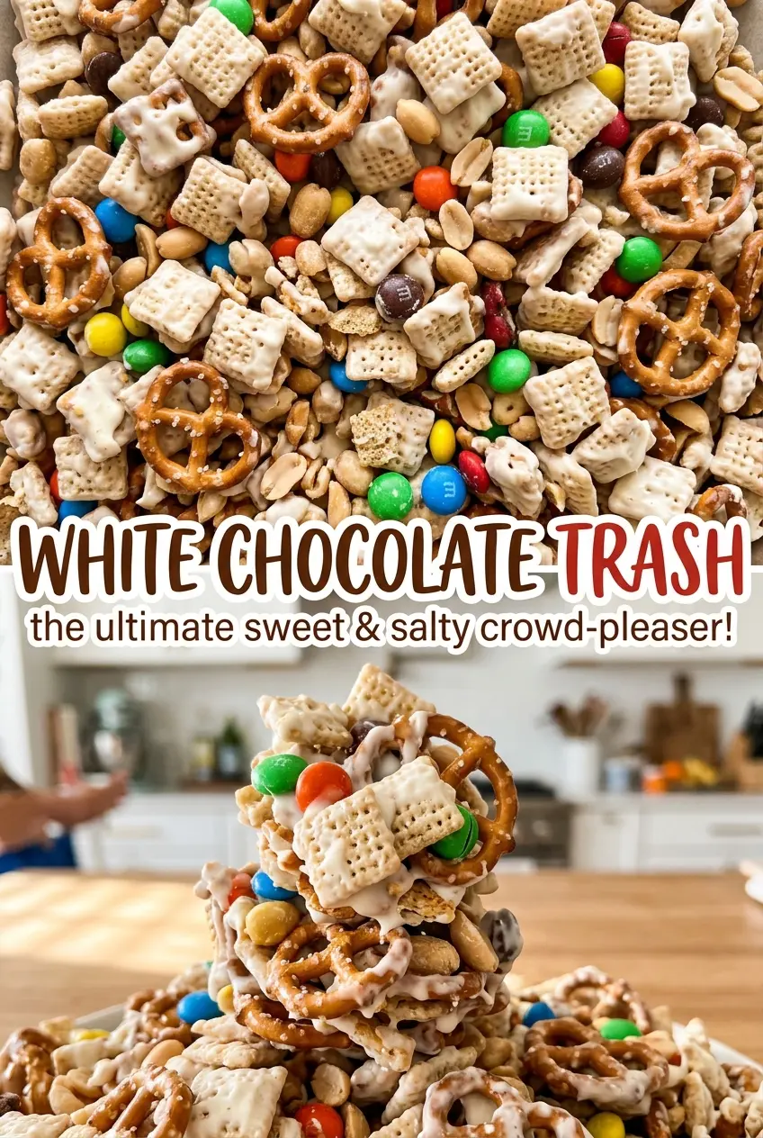 White Chocolate Trash colorful crisp snack mix
