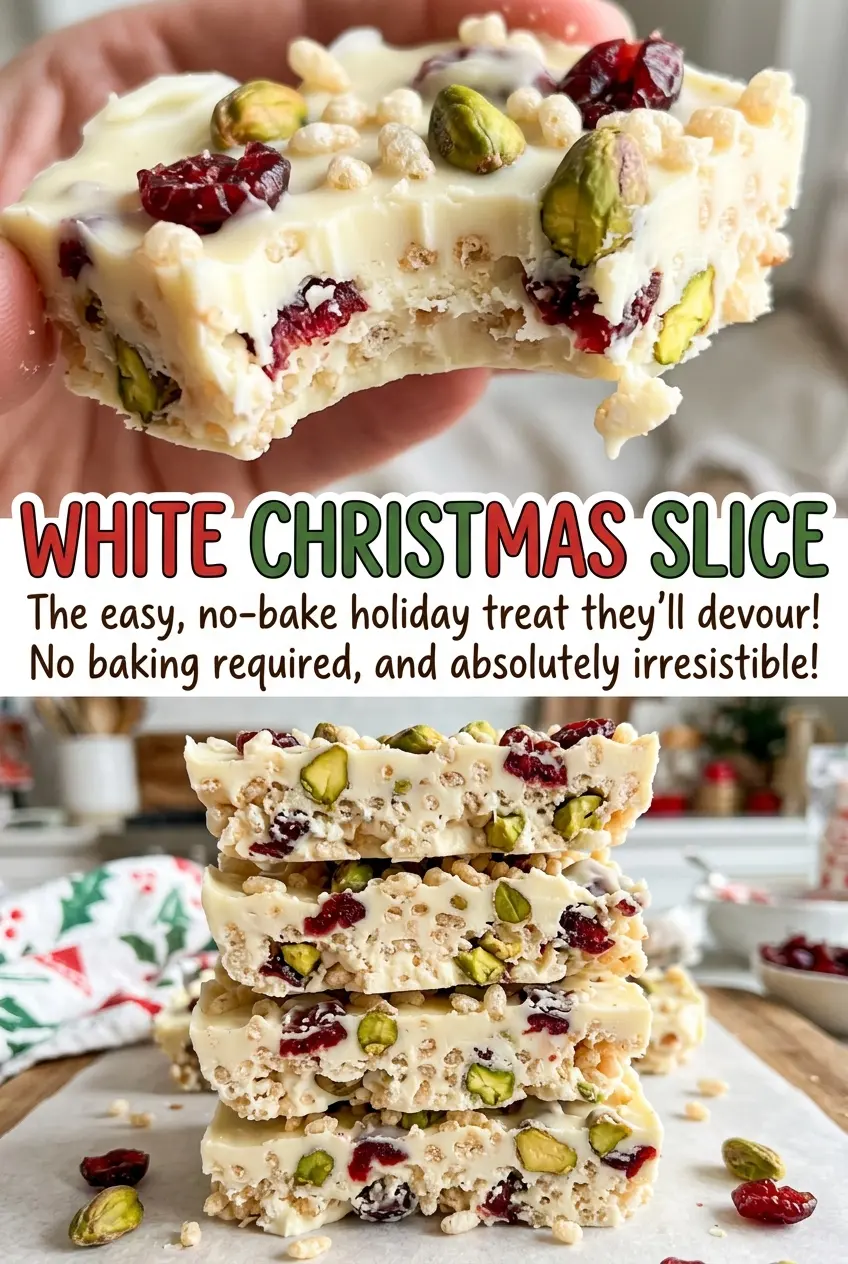 White Christmas Slice festive chocolate squares